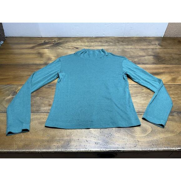 Bryn Walker Long Sleeve T Shirt Women’s Small Green Stretch Mock Neck - Picture 1 of 10
